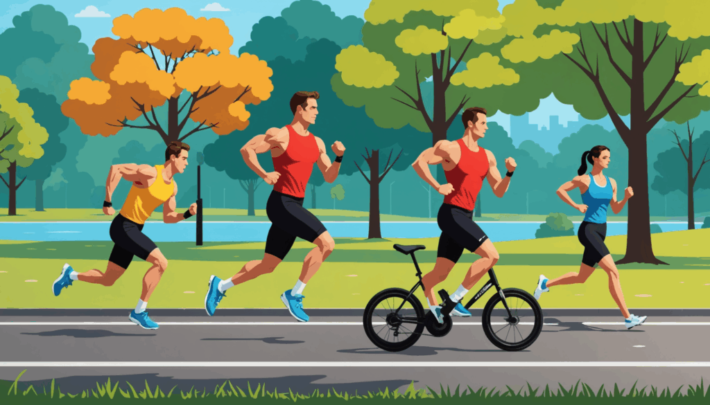 ダイエットの停滞期を乗り越えるための健康的な食事や運動、リラックスできる睡眠環境を表現した画像。