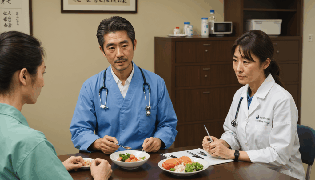 リラックスできる寝室の写真。快適な寝具や穏やかな色合い、ハーブティー、ヨガマットがあり、健康的な生活習慣を目指す雰囲気を醸し出している。