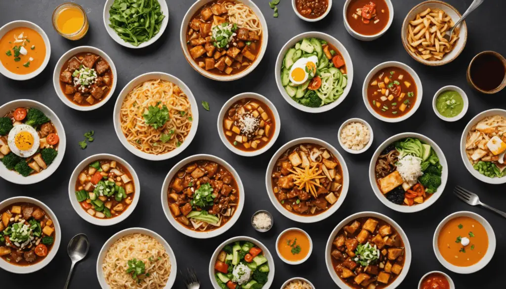 出前館やUber Eatsの美味しい料理が並ぶ、温かみのあるダイニングセッティングの写真。フードデリバリーの楽しさを感じられるシーンです。