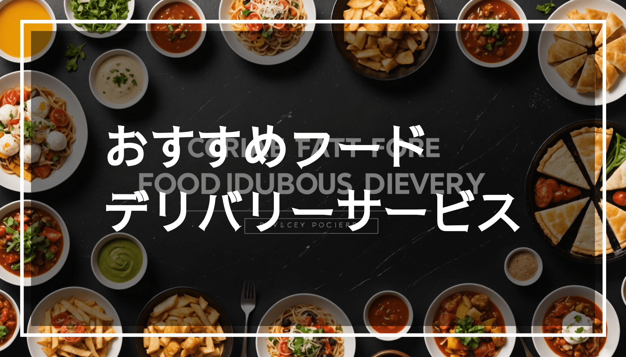 フードデリバリーに最適な美味しい料理の盛り合わせの写真。出前館やUber Eatsでの配達におすすめのメニューが並んでいる様子。