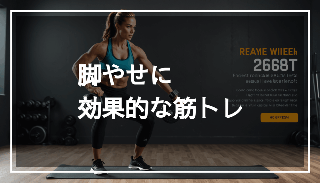 明るいジムでウェイトを使って脚やせの筋トレをしている女性の写真。太ももを鍛え、効果的なトレーニングの様子を伝えています。