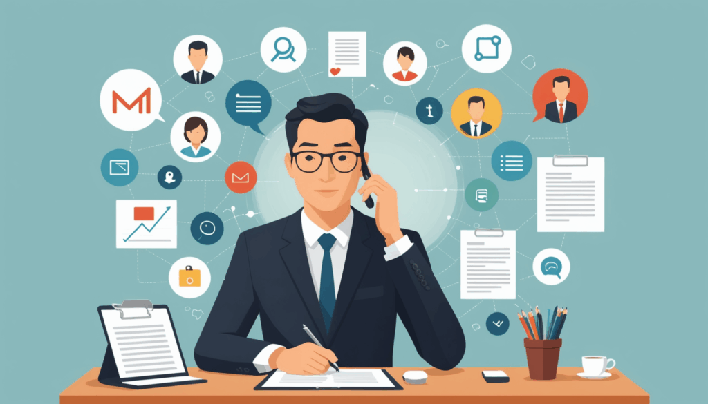 退職理由を円満に伝える重要性を示すイメージで、キャリア成長と良好な人間関係を強調したシーン。