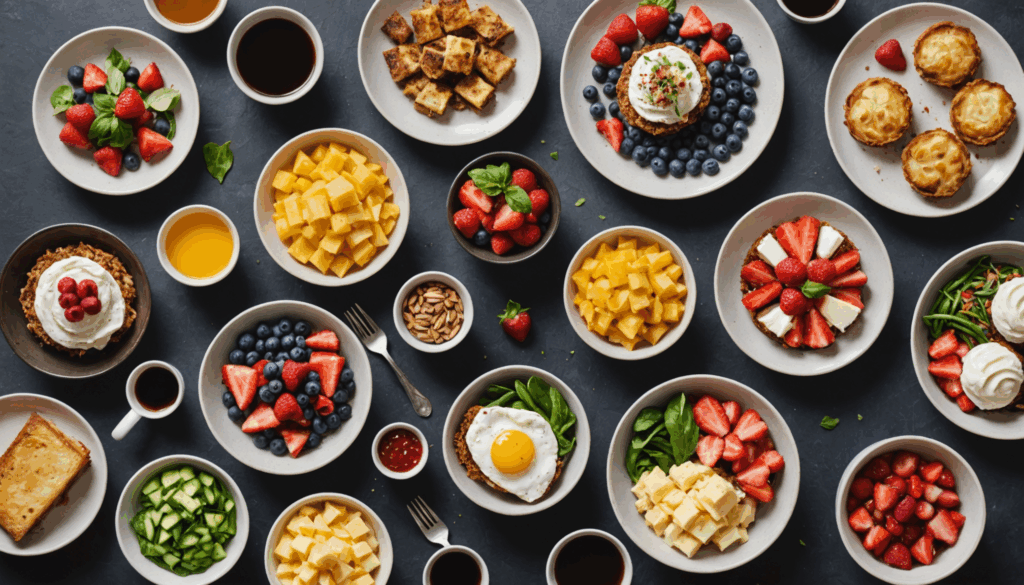 チートデイのための美味しいケトジェニックダイエット向けのデザートや炭水化物が並ぶ、明るく魅力的な食事の写真。