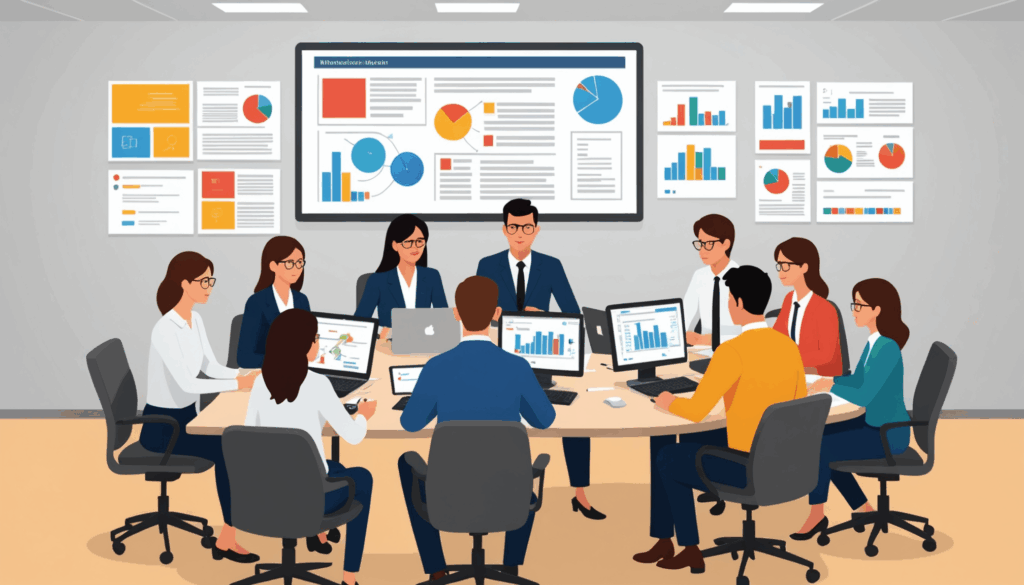 職場での内発的および外発的モチベーションを表現した写真。目標設定やポジティブなフィードバックを通じて、社員が仕事に意欲を持っている様子。				