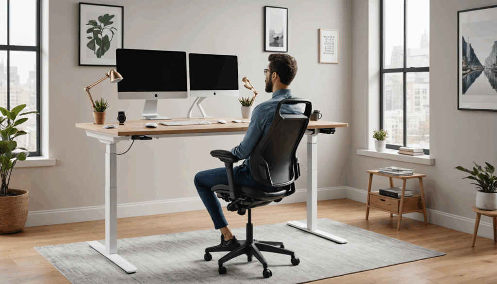 高齢者が居心地の良いリビングで見守りカメラを使用している様子。安全とテクノロジーを重視した温かい雰囲気が漂っています。