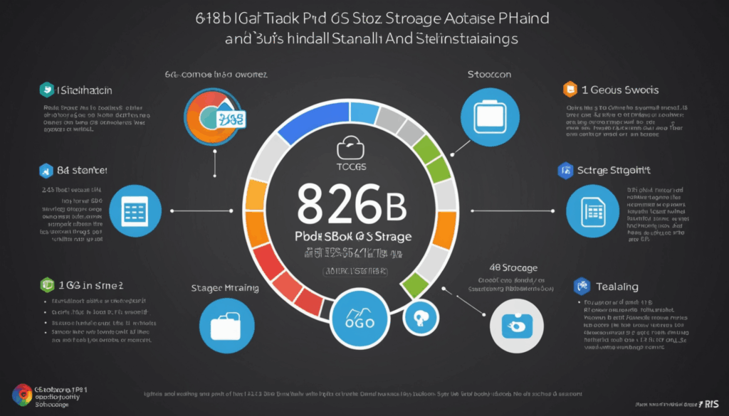 64GBと128GBのiPadストレージの比較を示すインフォグラフィックで、ウェブブラウジングや動画視聴、アプリインストールの使用シナリオを視覚的に表現しています。