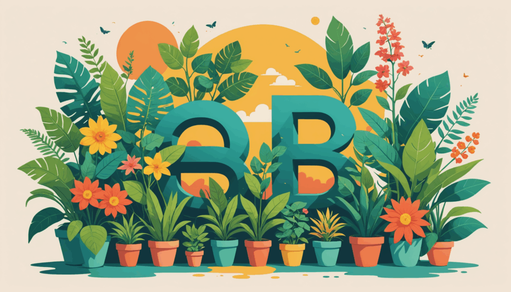 明るい色彩の植物やアートが描かれた、ポジティブな環境の写真。人が自分の価値観を高めることで、スピリチュアルな成長を感じる様子を表現しています。