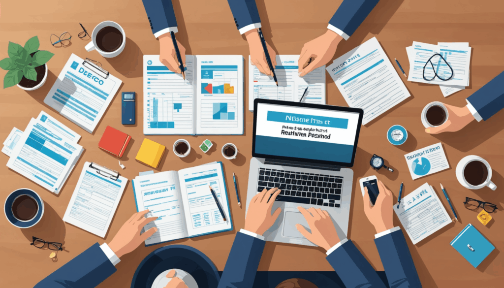 老後資金の準備方法を示すイラスト。個人年金保険や資産管理、税優遇投資口座などを使った計画的な生活費の確保を表現している。