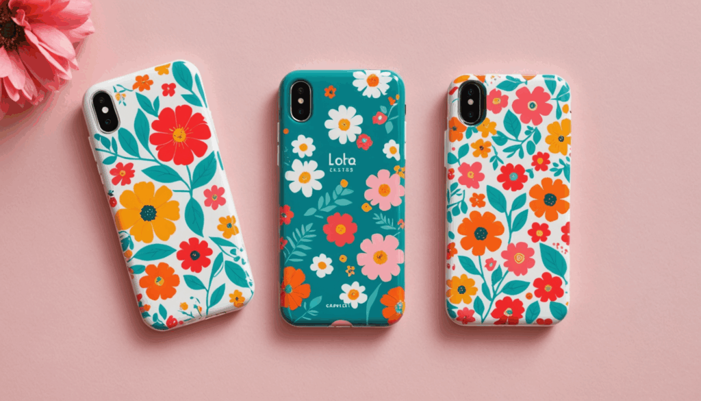 花や動物の模様が施された、可愛くスタイリッシュなコンパクトなモバイルバッテリーの写真。急速充電やUSB出力に対応し、充電残量が一目でわかるデザインです。