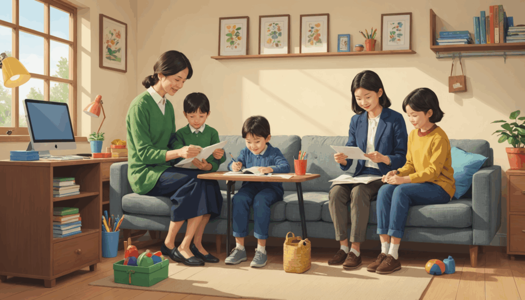 ビジネスの文脈で成長型マインドセットを表現した画像。柔軟性や協力、挑戦を受け入れる様子が描かれている。