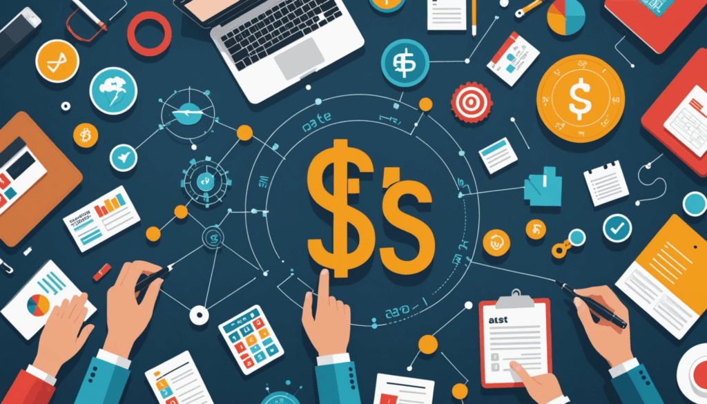 20代での資産形成の重要性を示す画像。複利や投資、NISAやiDeCoなどの税制優遇口座のシンボルが描かれている