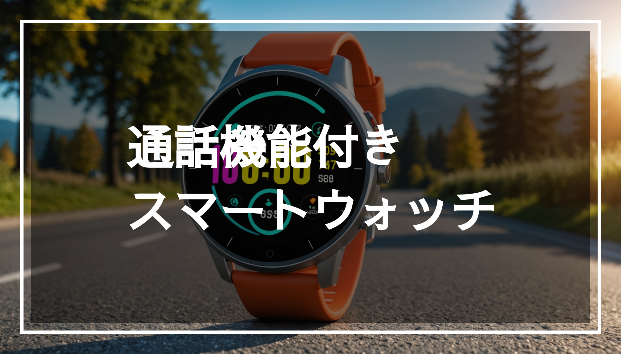 通話機能を備えたスマートウォッチの写真。健康管理やアウトドア活動に適した現代的なデザインが際立つ。