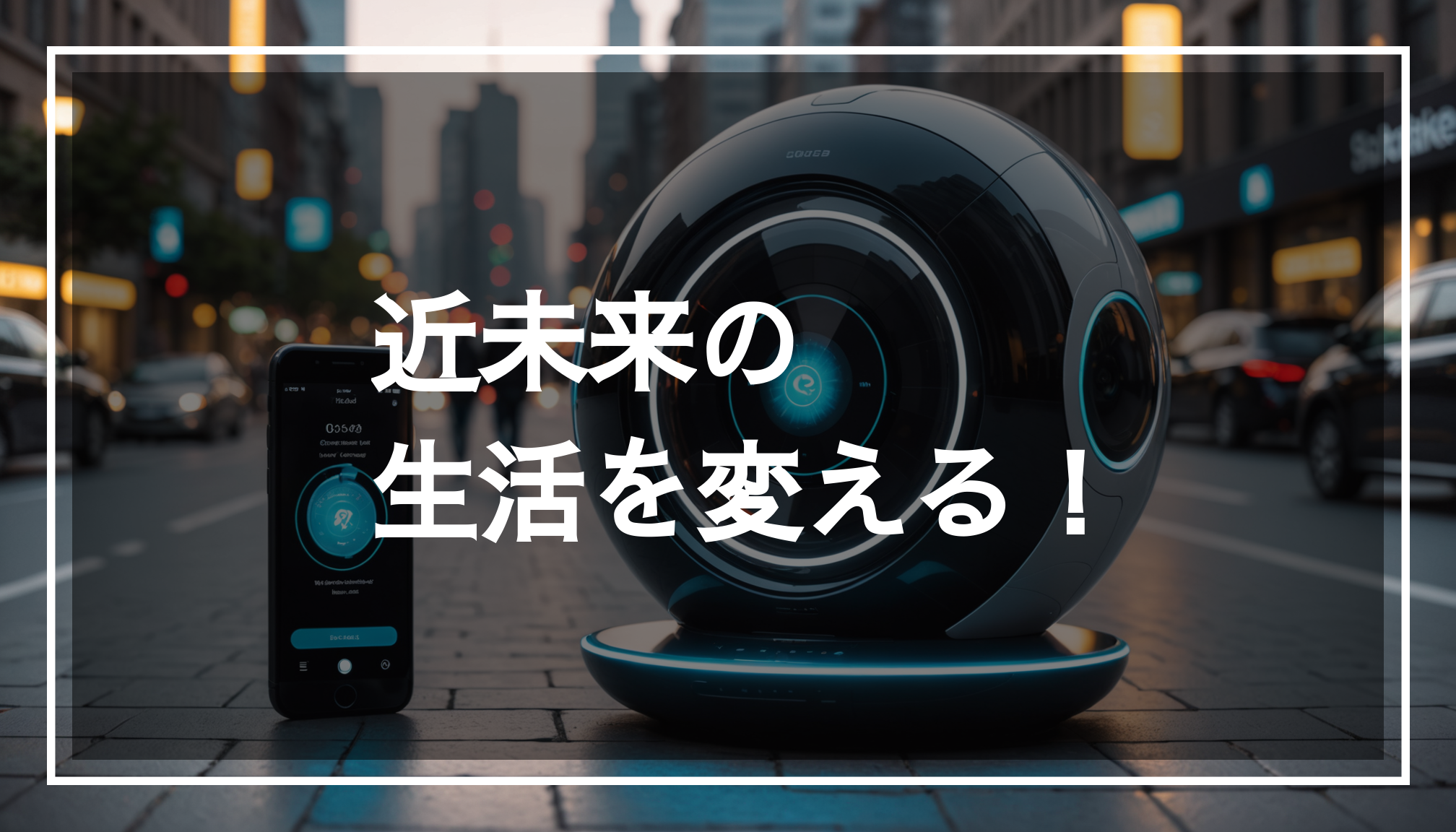 近未来的なスマートガジェットが生活を向上させる様子を捉えた写真。洗練されたデザインとハイテクな雰囲気が特徴