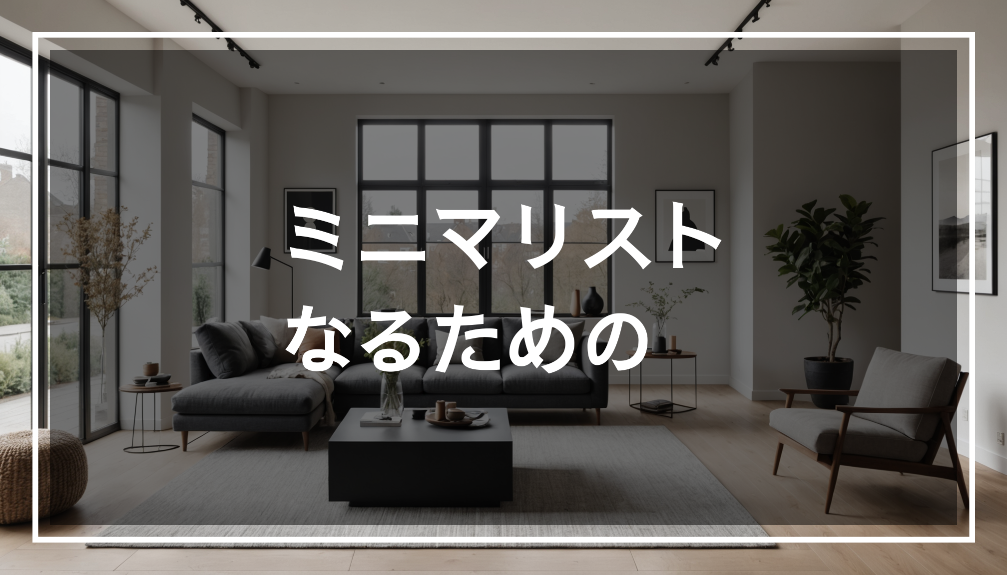 ミニマリストの生活を反映した、自然光が差し込むシンプルで整理された空間の写真。モダンな家具が配置され、不要な物がなくストレスのない環境を表現しています。