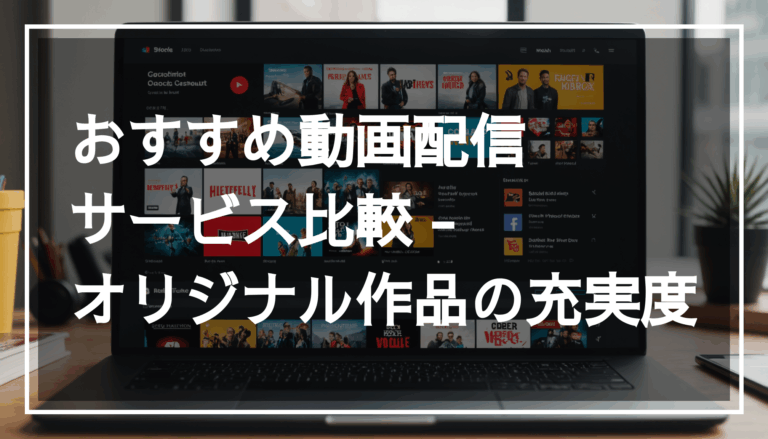 2025年の人気動画配信サービスを比較した画像で、オリジナル作品や特徴を強調している様子。サブスクの充実度を視覚的に表現しています。