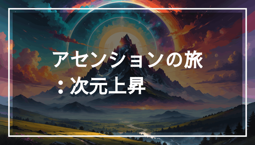 アセンションを象徴する鮮やかな色合いの穏やかな風景の写真。変化と高次元の意識を感じさせる美しい自然の景色。