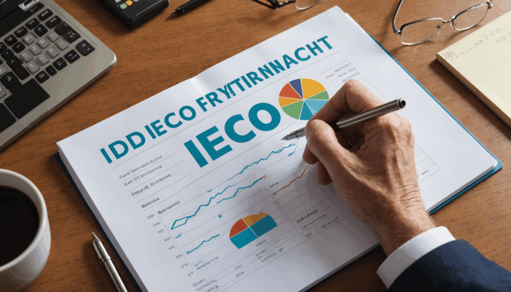 iDeCoに関するイメージで、資産運用や退職金のための計画を立てる多様な人々が描かれた写真。金融機関との手続きや掛金の重要性が伝わる内容。