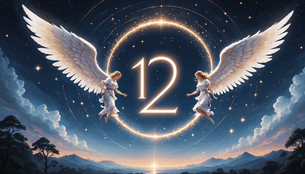 エンジェルナンバーのイラスト。111、222、333などの繰り返し数字が、穏やかな天体背景に浮かぶ様子を表現しています。