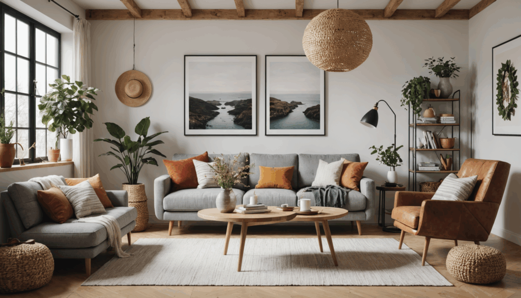 おしゃれな部屋の写真。モダンでナチュラルなインテリアが調和したコーディネートを見せる、心地よいスペースの様子