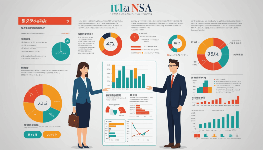 一般NISAとつみたてNISAのメリットとデメリットを示すグラフやアイコンが描かれた画像。投資や資産形成に関する視覚的要素が強調されています。