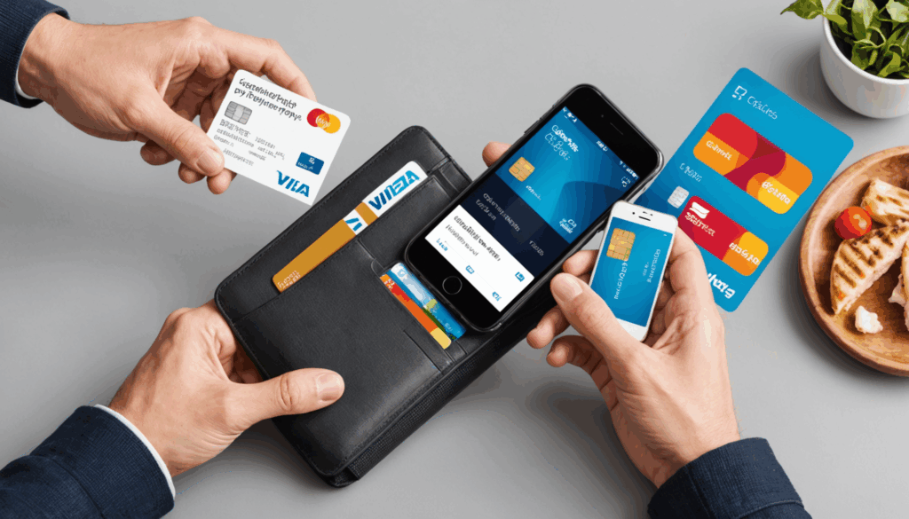 スマホでQRコード決済を行っている様子を描いた画像。キャッシュレス決済の便利さと安全性を強調しています。